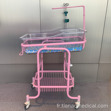 Lit de bébé en acier transparent pour hôpital